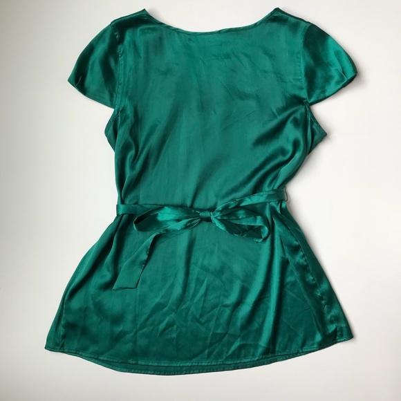 Emerald Green Maternity Silky Blouse - Medium - Picture 2 of 5